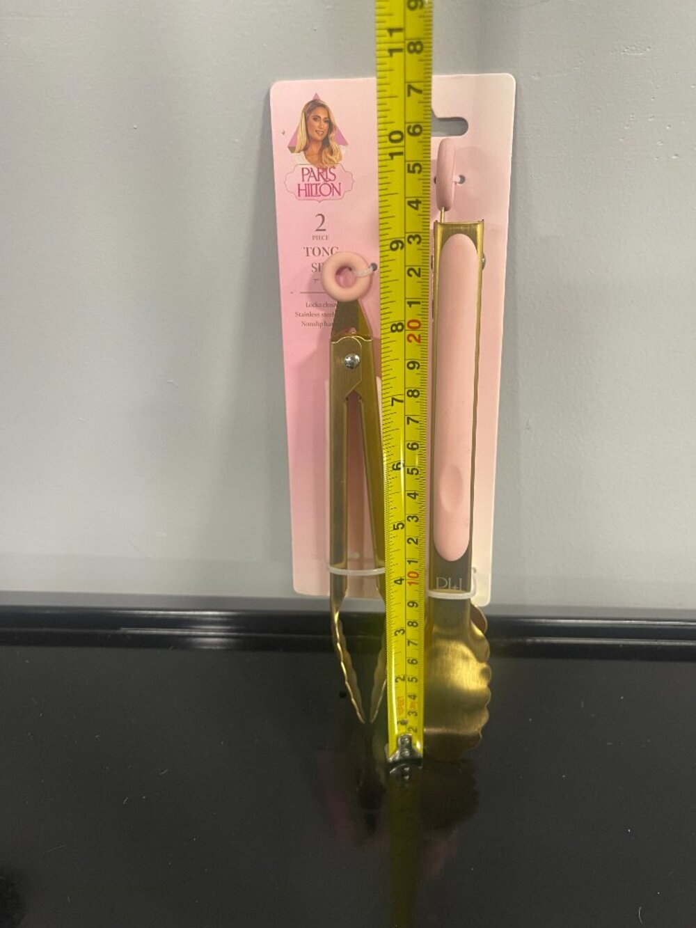 Paris Hilton Pink Gold Tong Set 2pc Kitchen Utensils New - Picture 2 of 5